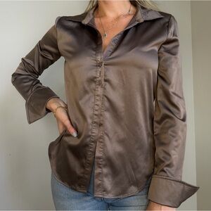 Brown Satin Blouse